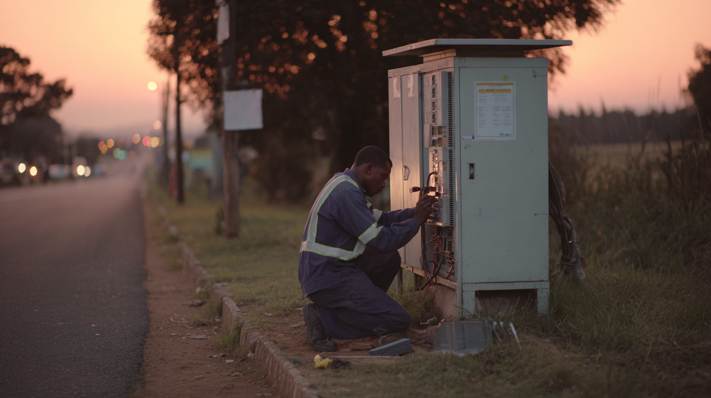 Early evening infrastructure scene